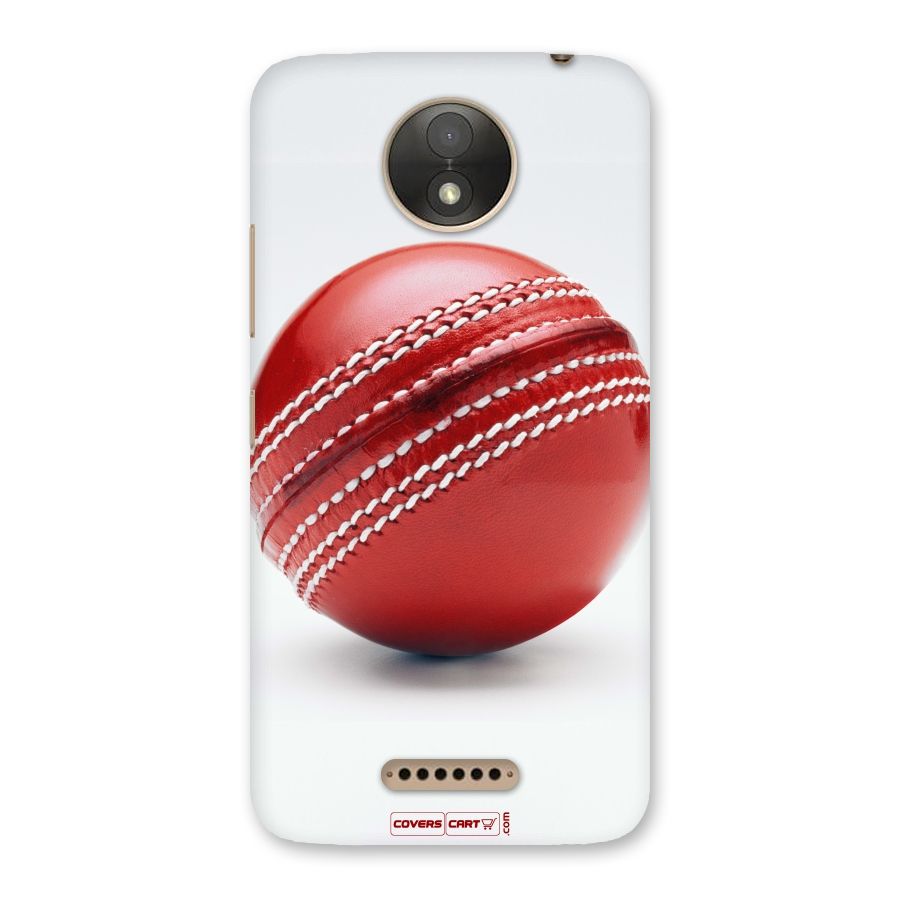 Red International Cricket Ball Back Case for Moto C Plus