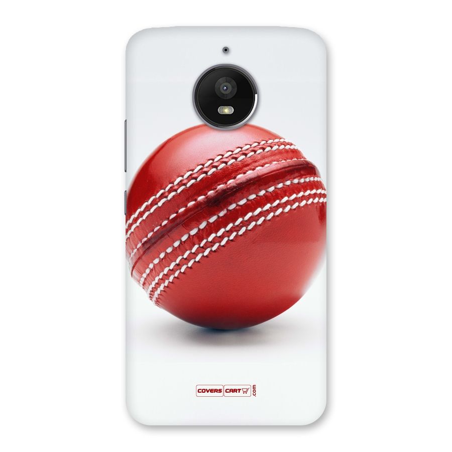 Red International Cricket Ball Back Case for Moto E4 Plus