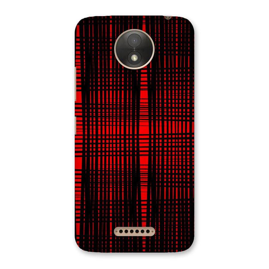 Red Net Design Back Case for Moto C Plus