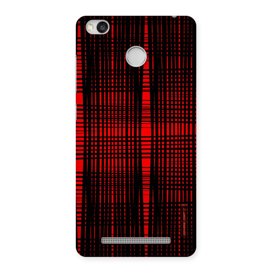 Red Net Design Back Case for Redmi 3S Prime