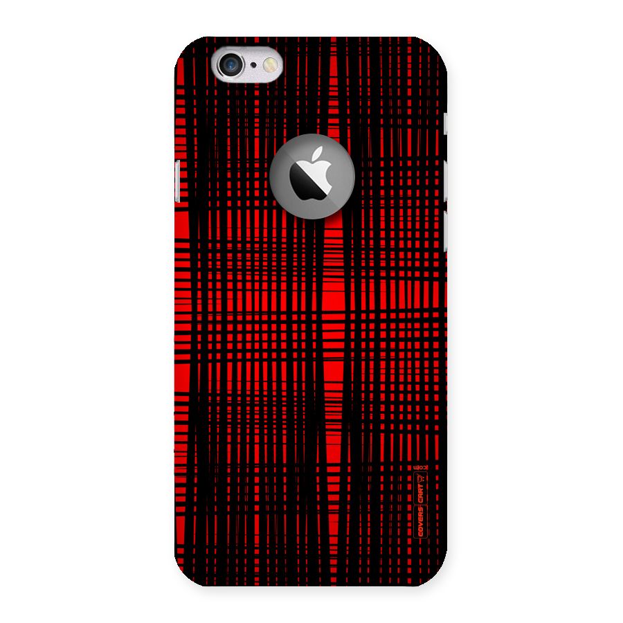 Red Net Design Back Case for iPhone 6 Logo Cut