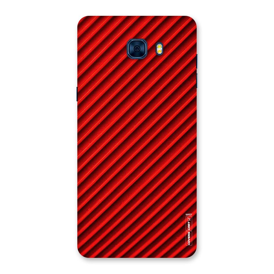 Red Rugged Stripes Back Case for Galaxy C7 Pro