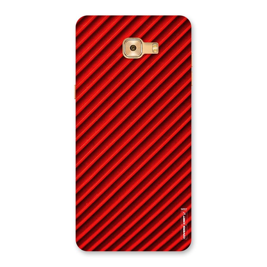 Red Rugged Stripes Back Case for Galaxy C9 Pro