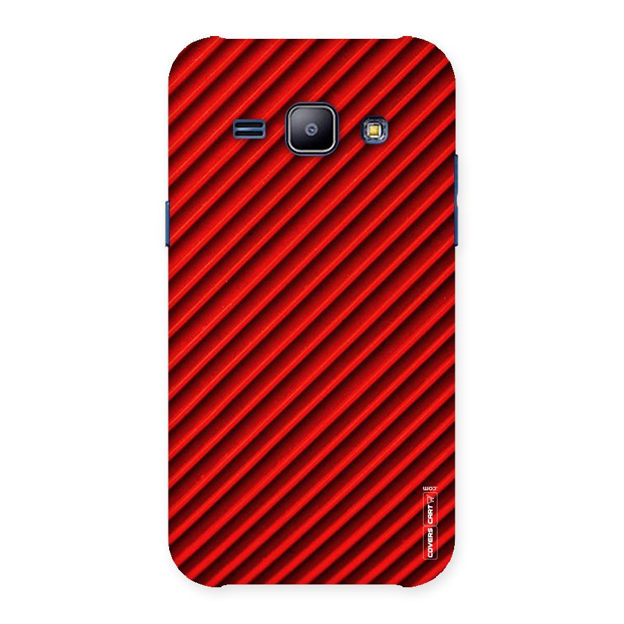 Red Rugged Stripes Back Case for Galaxy J1
