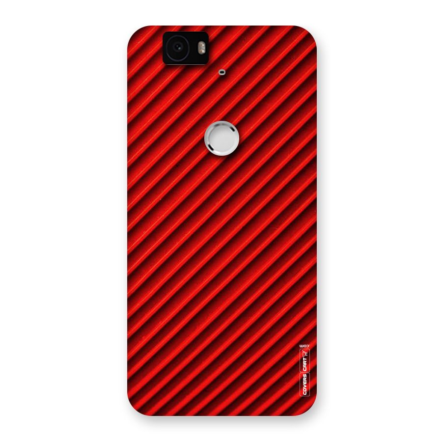 Red Rugged Stripes Back Case for Google Nexus-6P