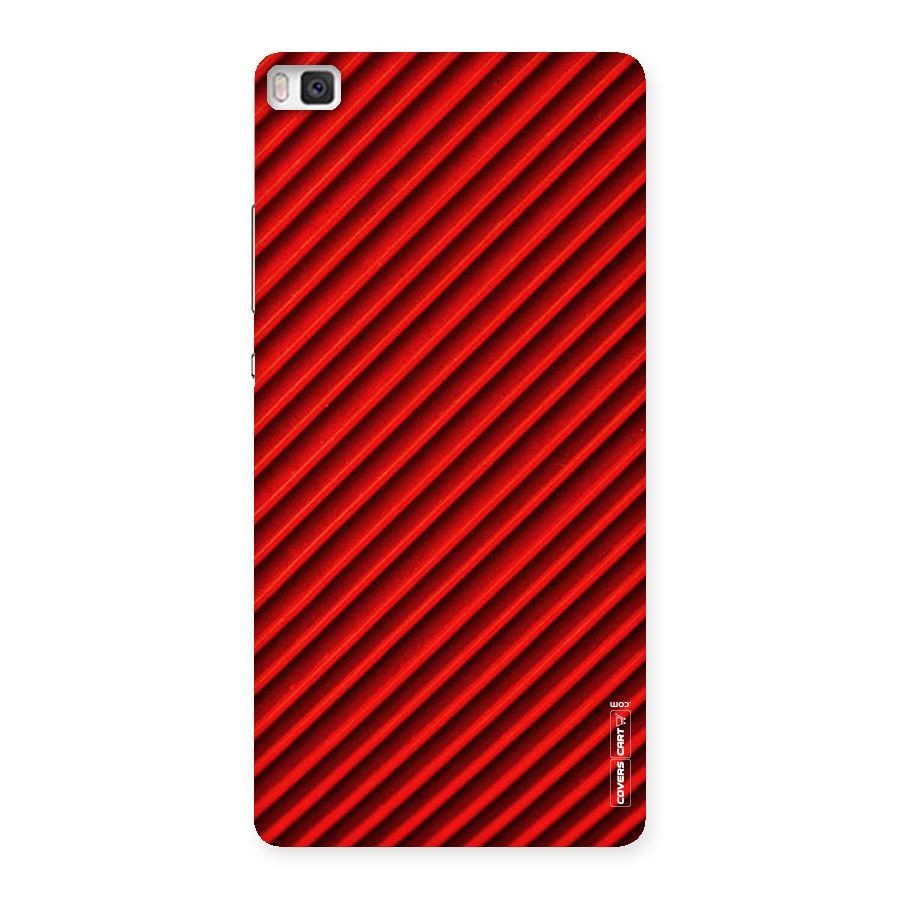 Red Rugged Stripes Back Case for Huawei P8