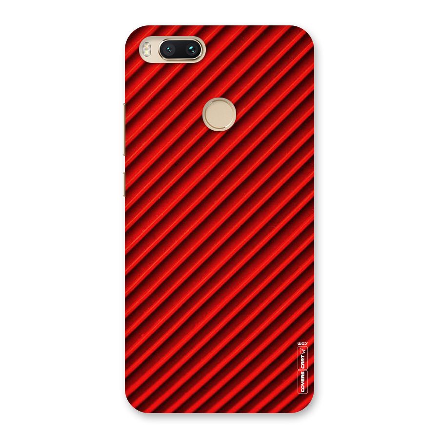 Red Rugged Stripes Back Case for Mi A1