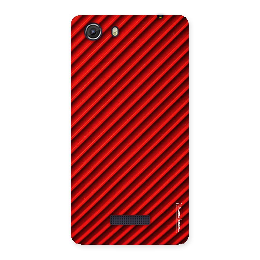 Red Rugged Stripes Back Case for Micromax Unite 3