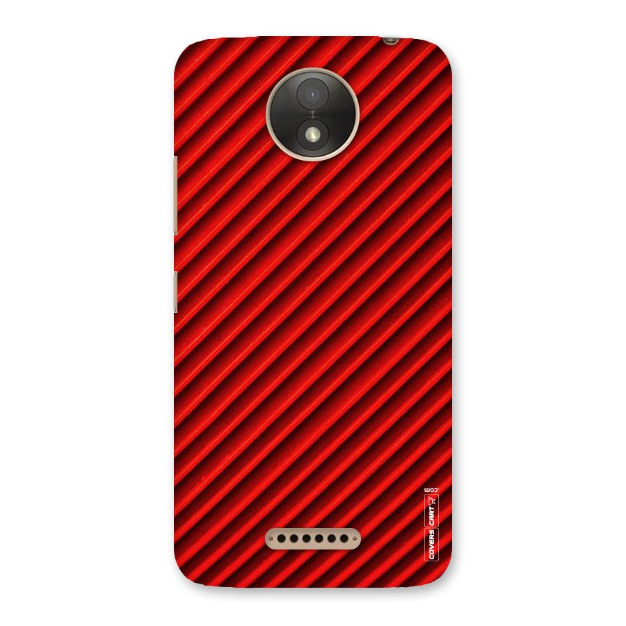 Red Rugged Stripes Back Case for Moto C Plus
