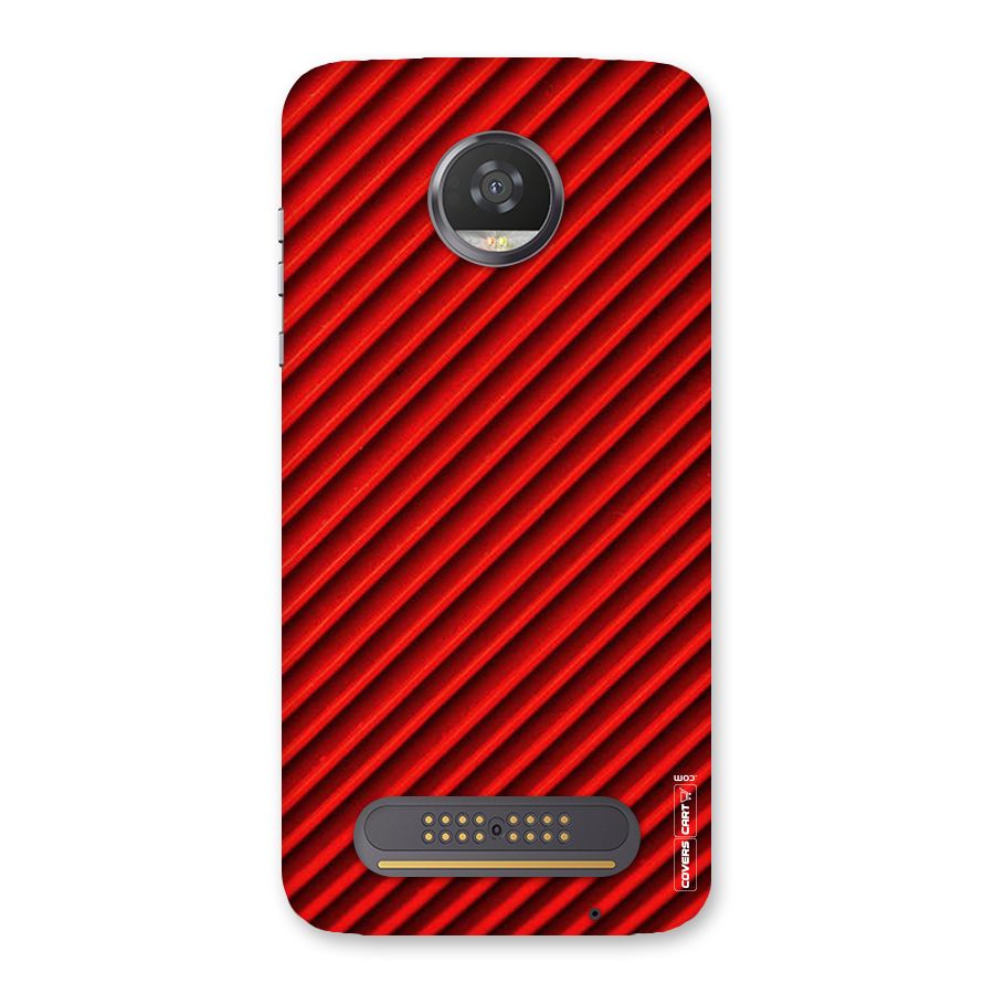 Red Rugged Stripes Back Case for Moto Z2 Play