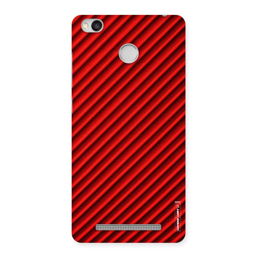 Red Rugged Stripes Back Case for Redmi 3S Prime