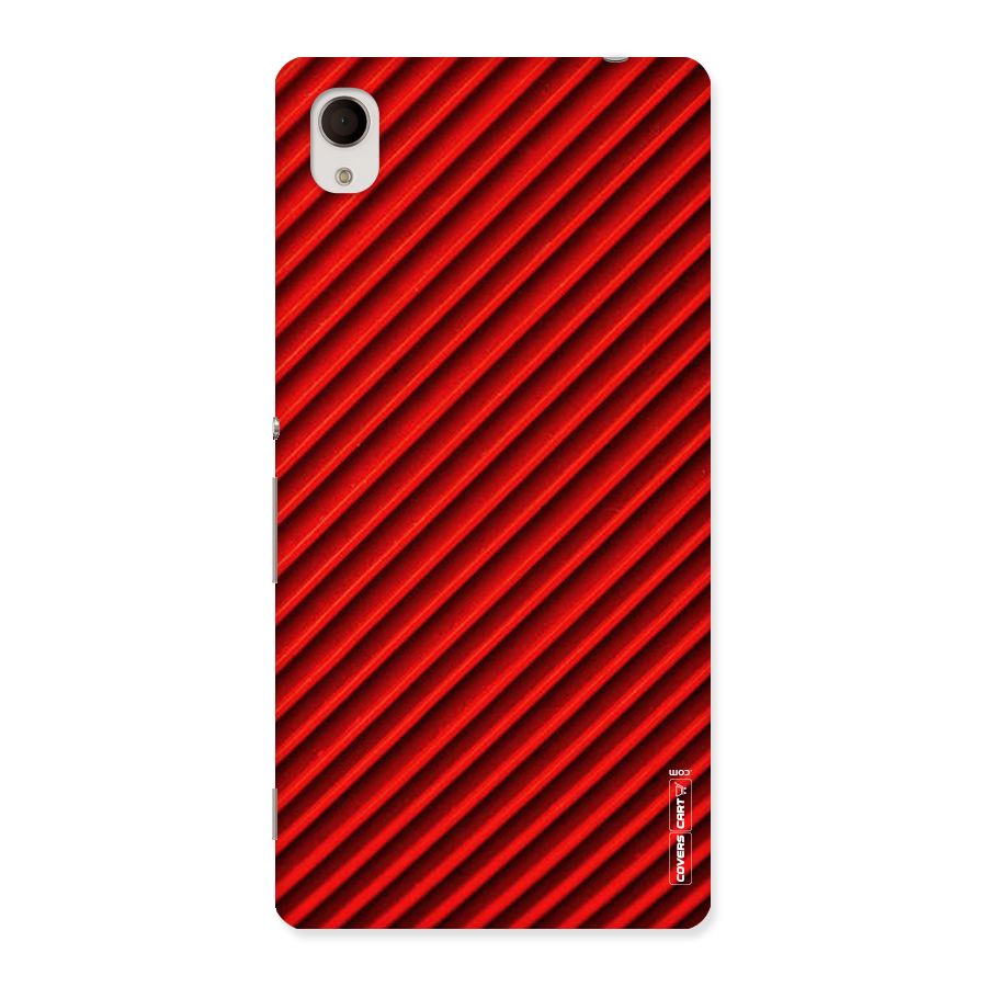 Red Rugged Stripes Back Case for Sony Xperia M4