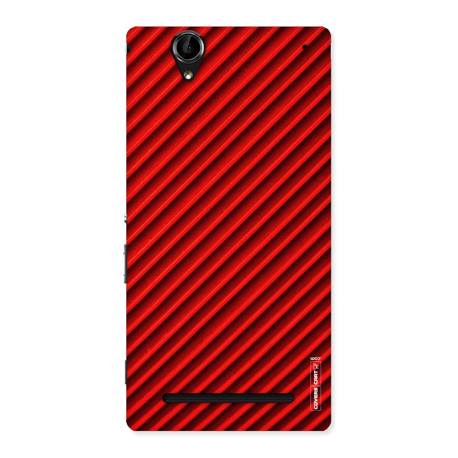 Red Rugged Stripes Back Case for Sony Xperia T2