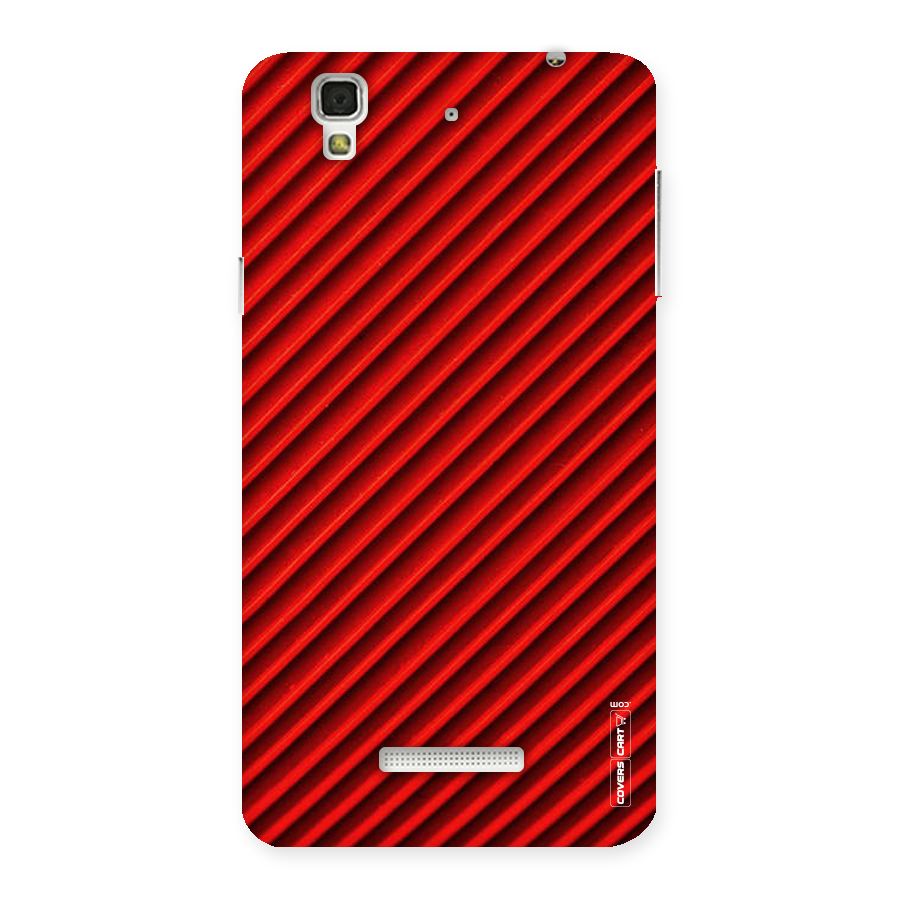 Red Rugged Stripes Back Case for Yu Yureka