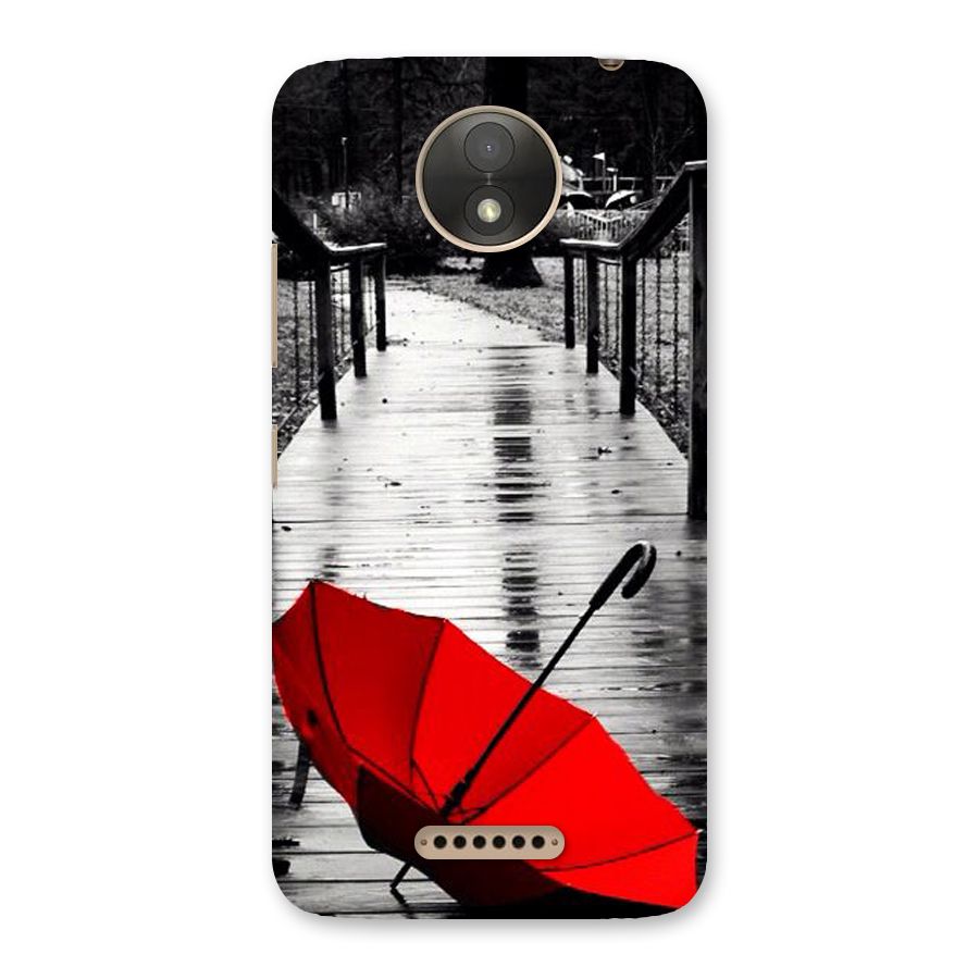 Red Umbrella Back Case for Moto C Plus