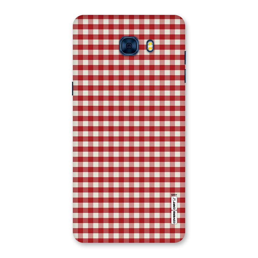 Red White Check Back Case for Galaxy C7 Pro