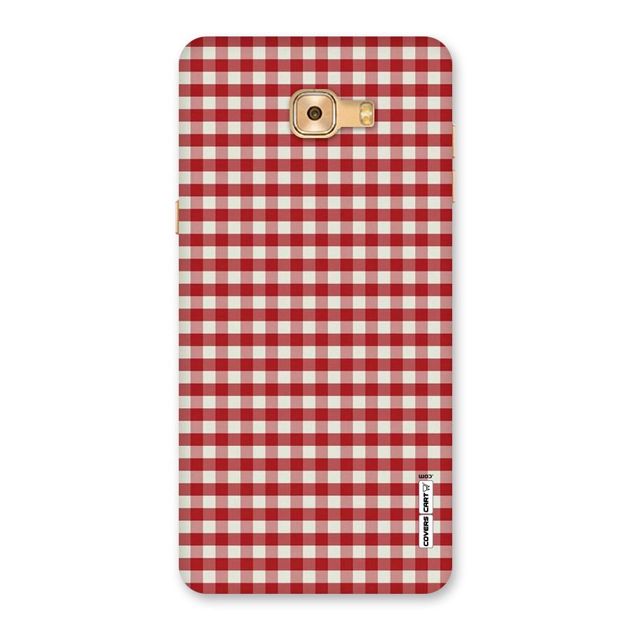 Red White Check Back Case for Galaxy C9 Pro