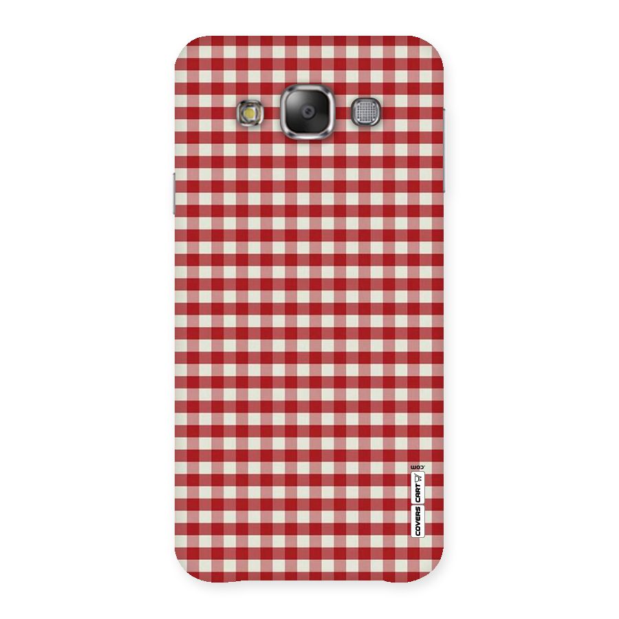 Red White Check Back Case for Galaxy E7