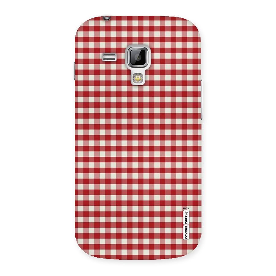 Red White Check Back Case for Galaxy S Duos