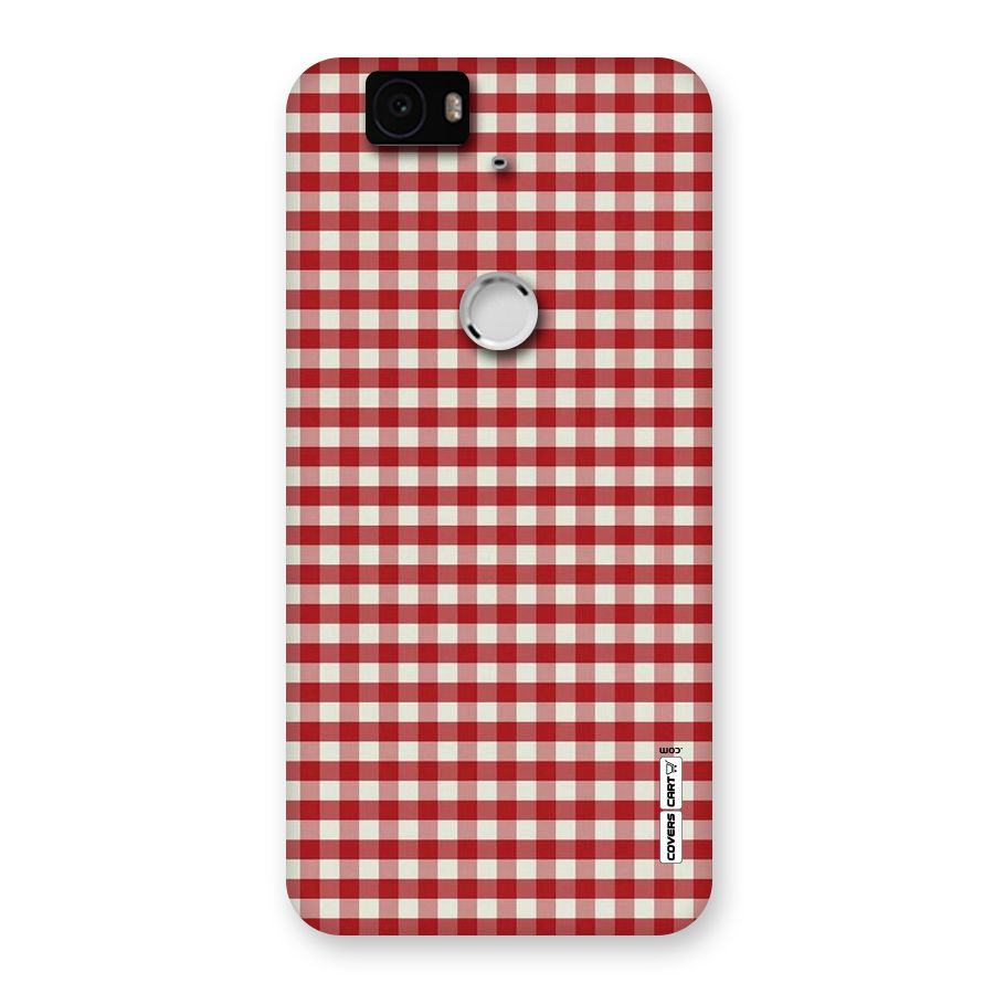 Red White Check Back Case for Google Nexus-6P