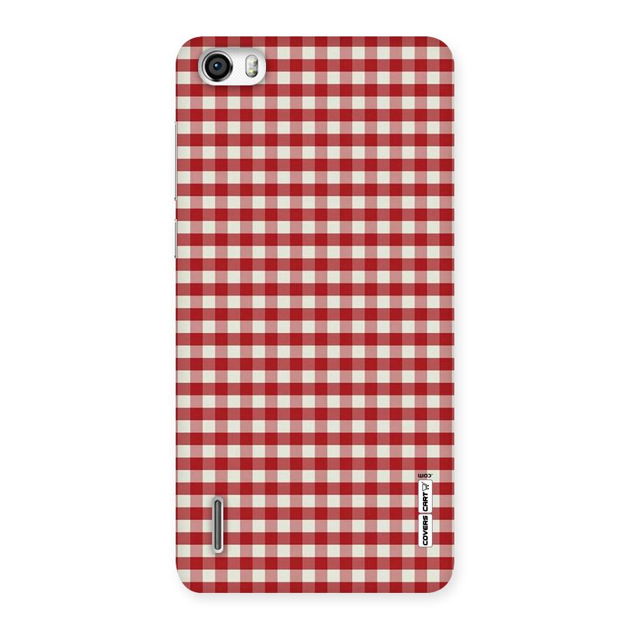 Red White Check Back Case for Honor 6