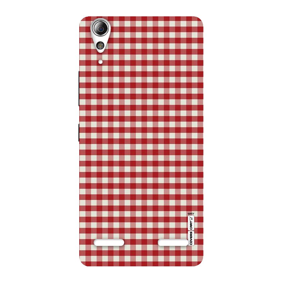 Red White Check Back Case for Lenovo A6000 Plus