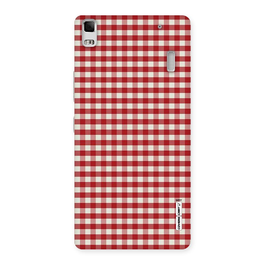 Red White Check Back Case for Lenovo K3 Note