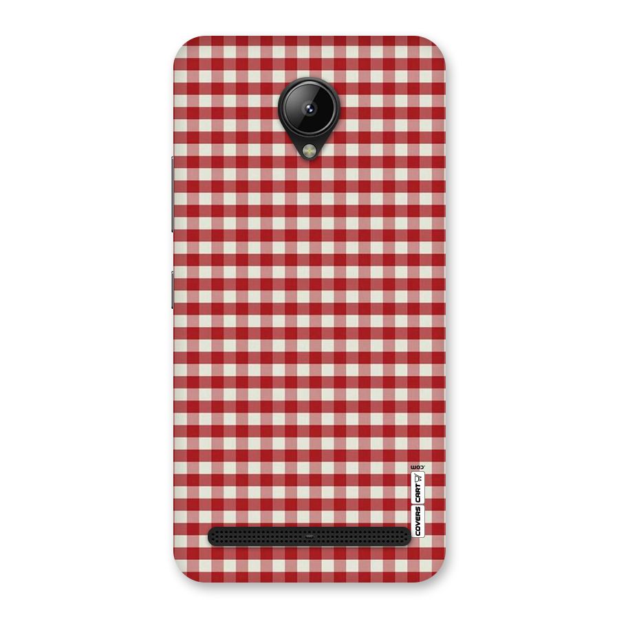 Red White Check Back Case for Lenovo C2