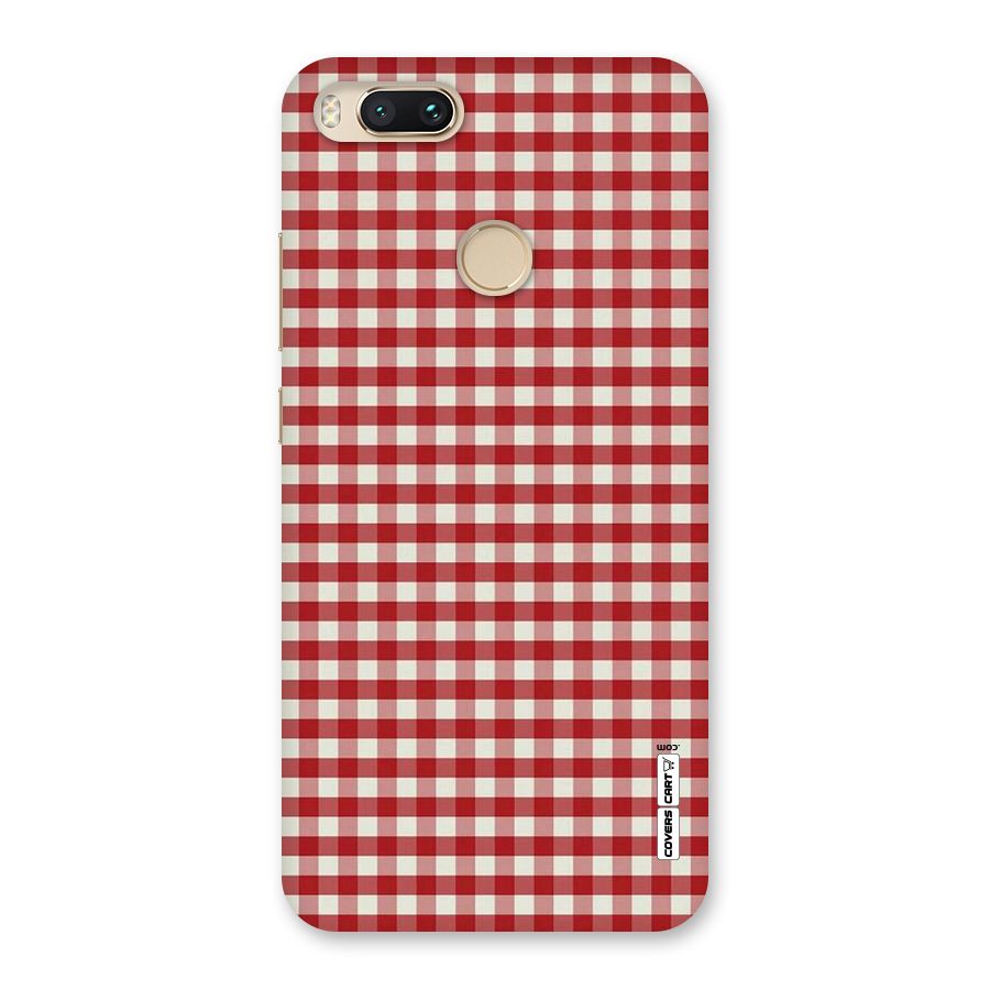 Red White Check Back Case for Mi A1