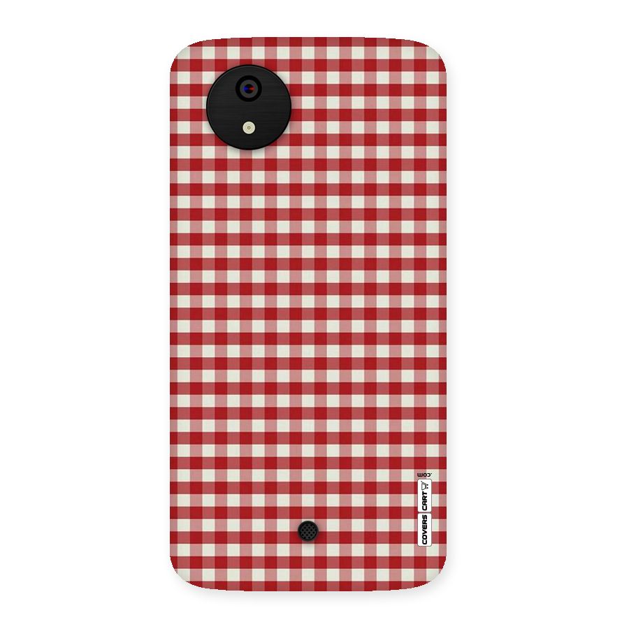 Red White Check Back Case for Micromax Canvas A1