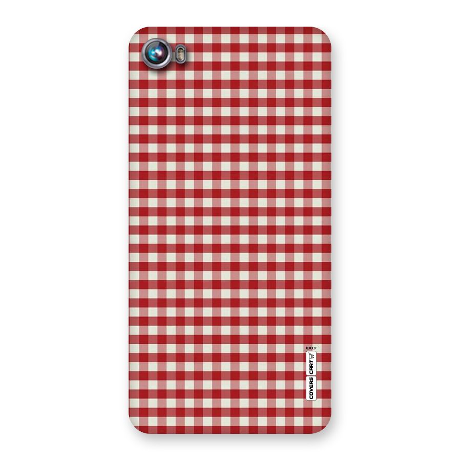 Red White Check Back Case for Micromax Canvas Fire 4 A107