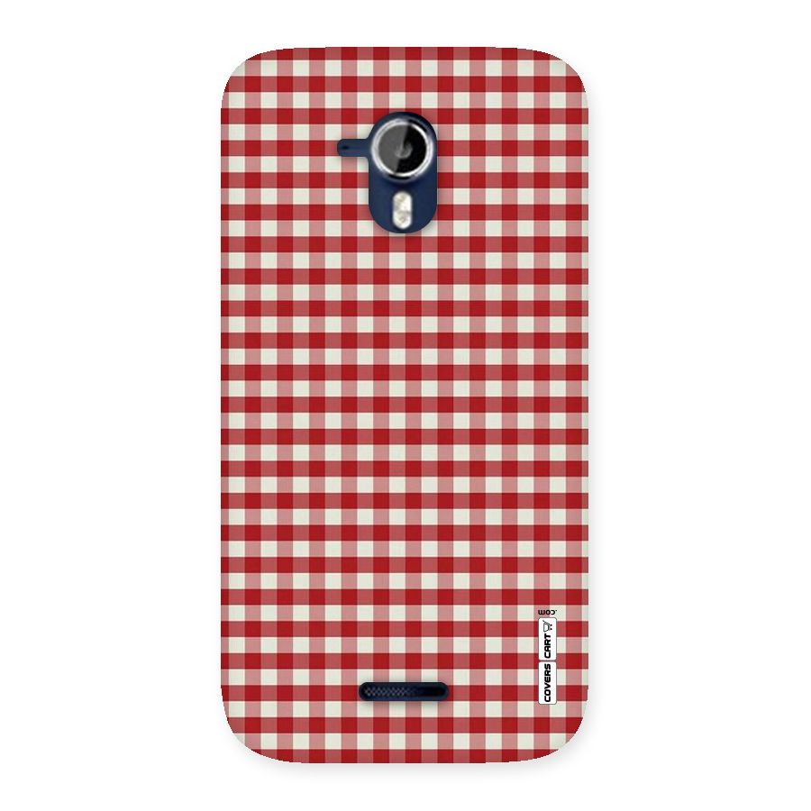 Red White Check Back Case for Micromax Canvas Magnus A117