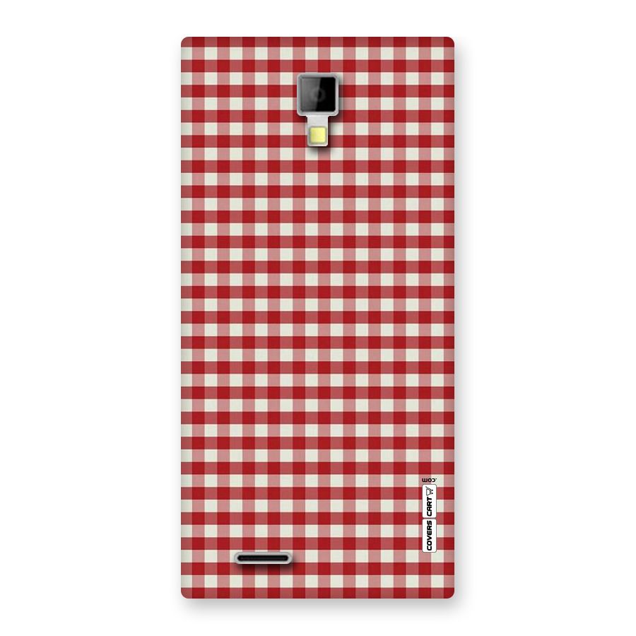 Red White Check Back Case for Micromax Canvas Xpress A99