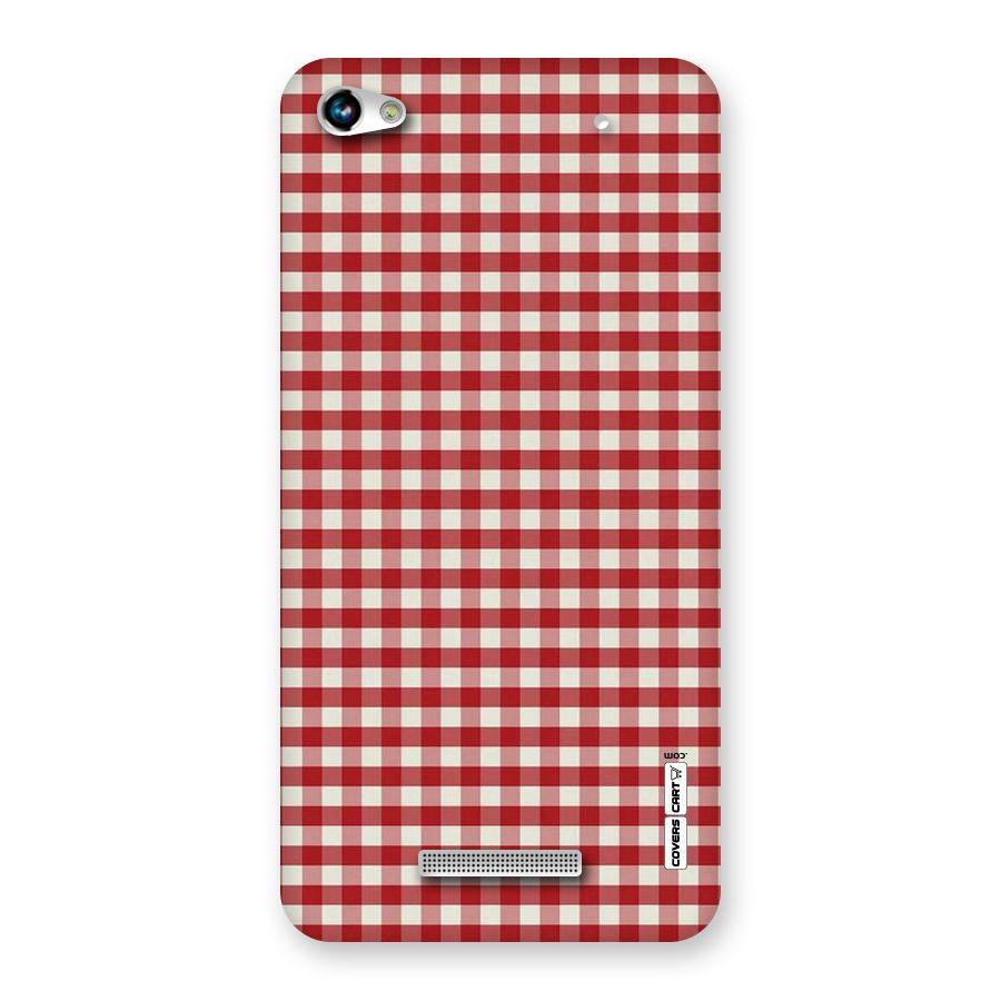 Red White Check Back Case for Micromax Hue 2