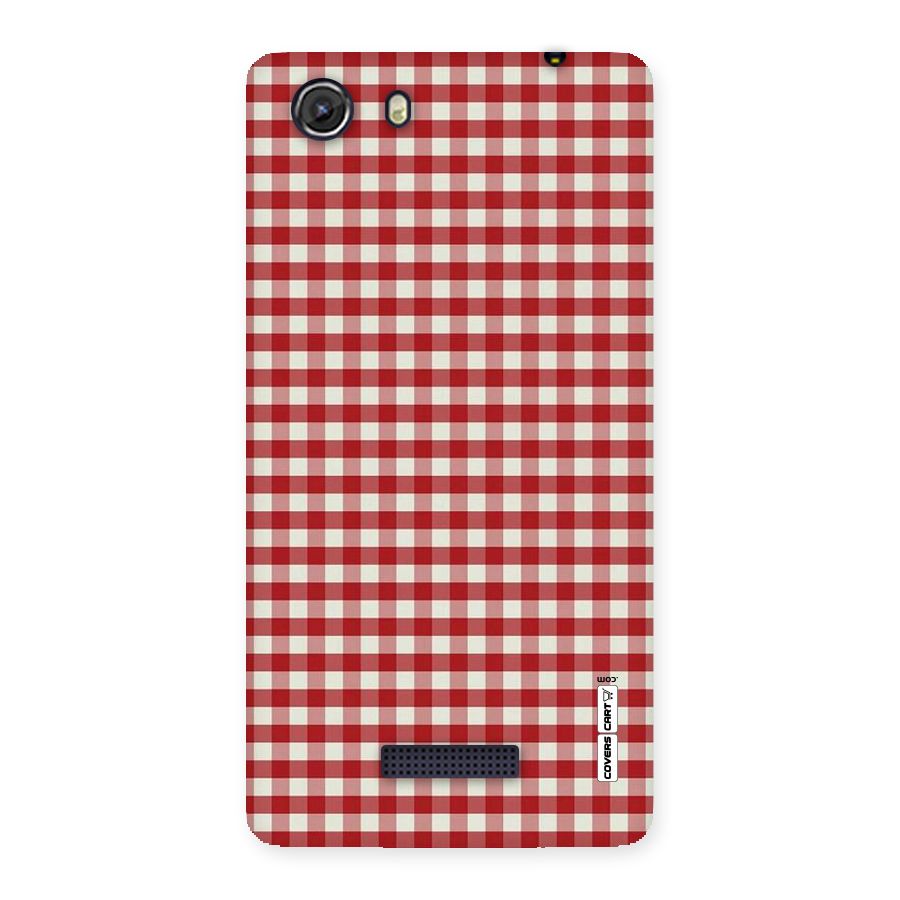 Red White Check Back Case for Micromax Unite 3