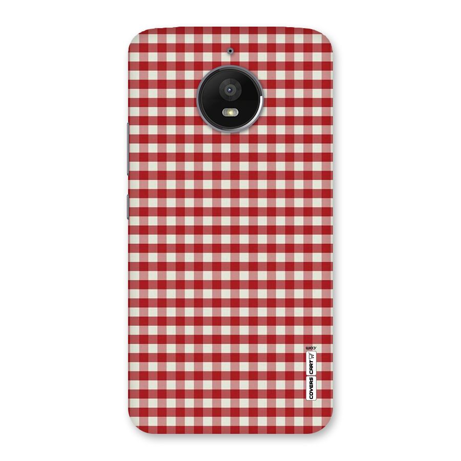 Red White Check Back Case for Moto E4 Plus