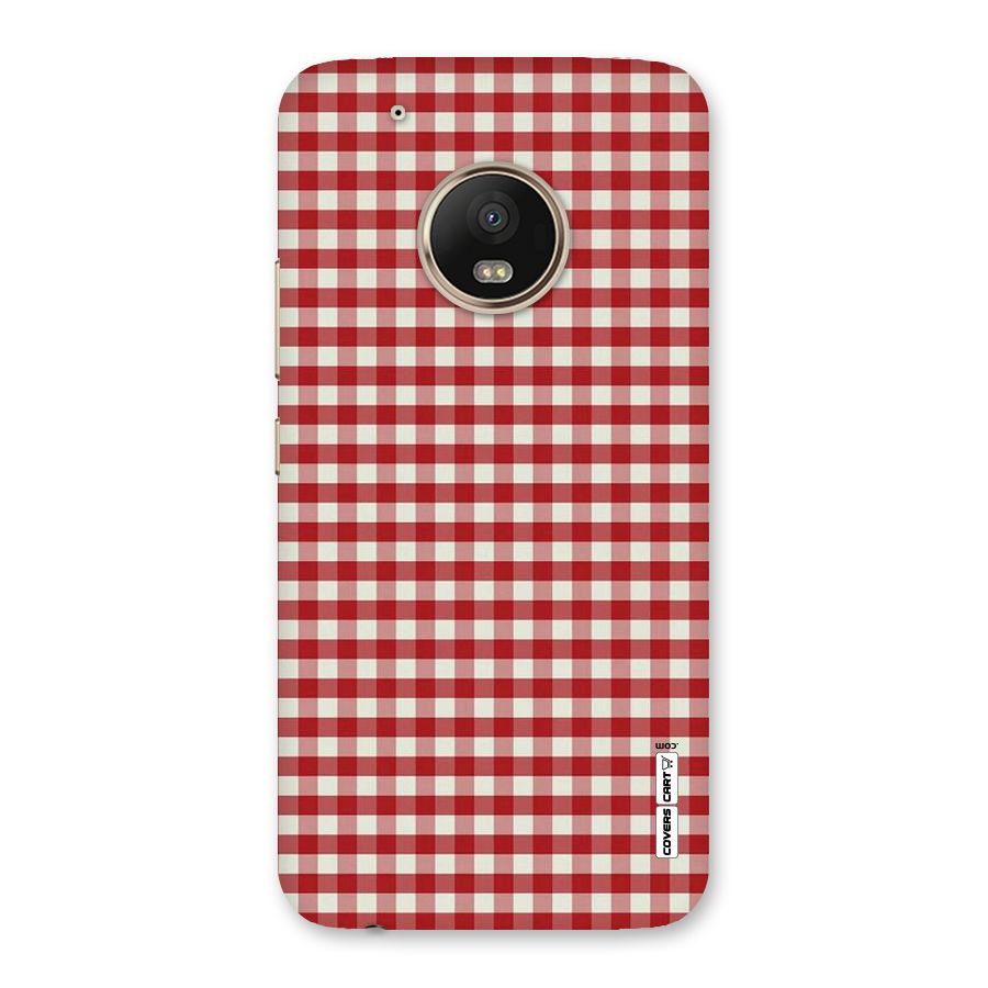 Red White Check Back Case for Moto G5 Plus
