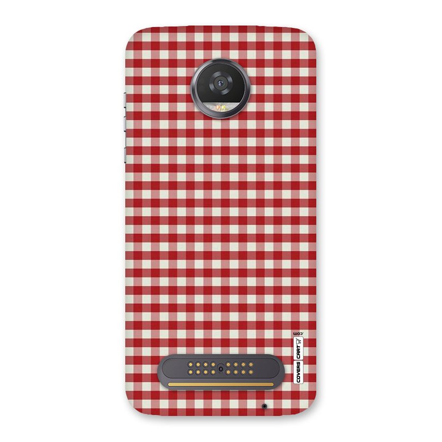 Red White Check Back Case for Moto Z2 Play