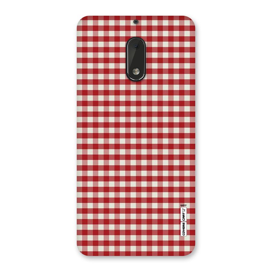 Red White Check Back Case for Nokia 6