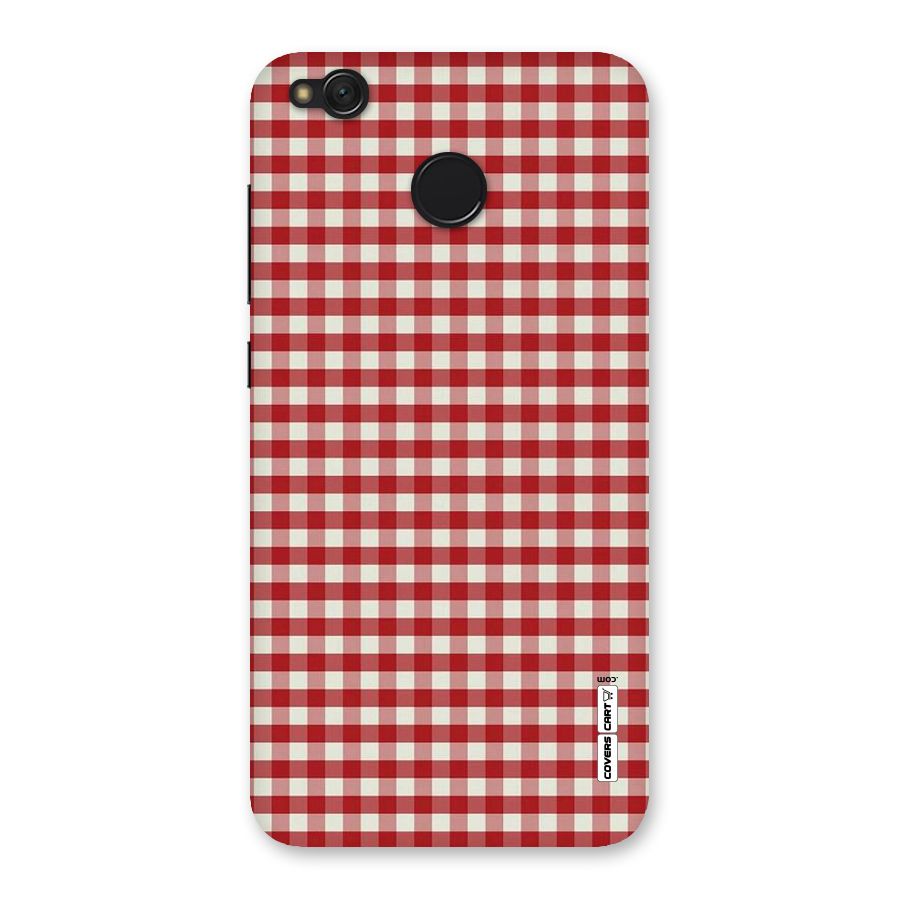 Red White Check Back Case for Redmi 4