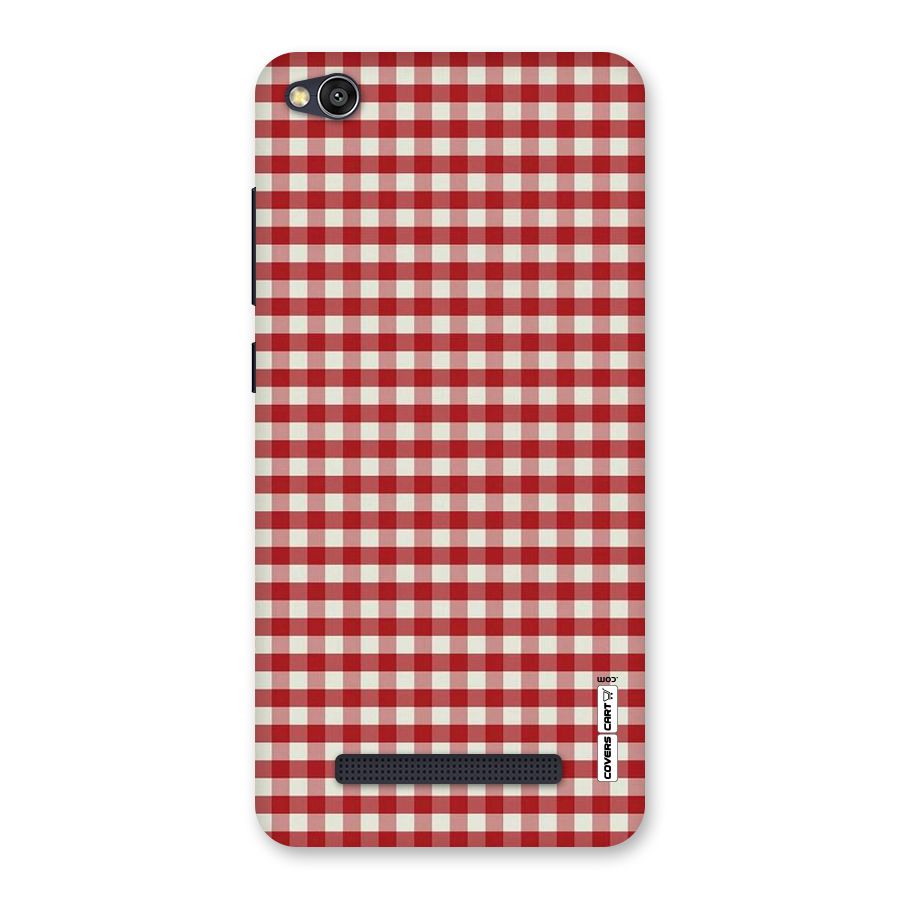 Red White Check Back Case for Redmi 4A