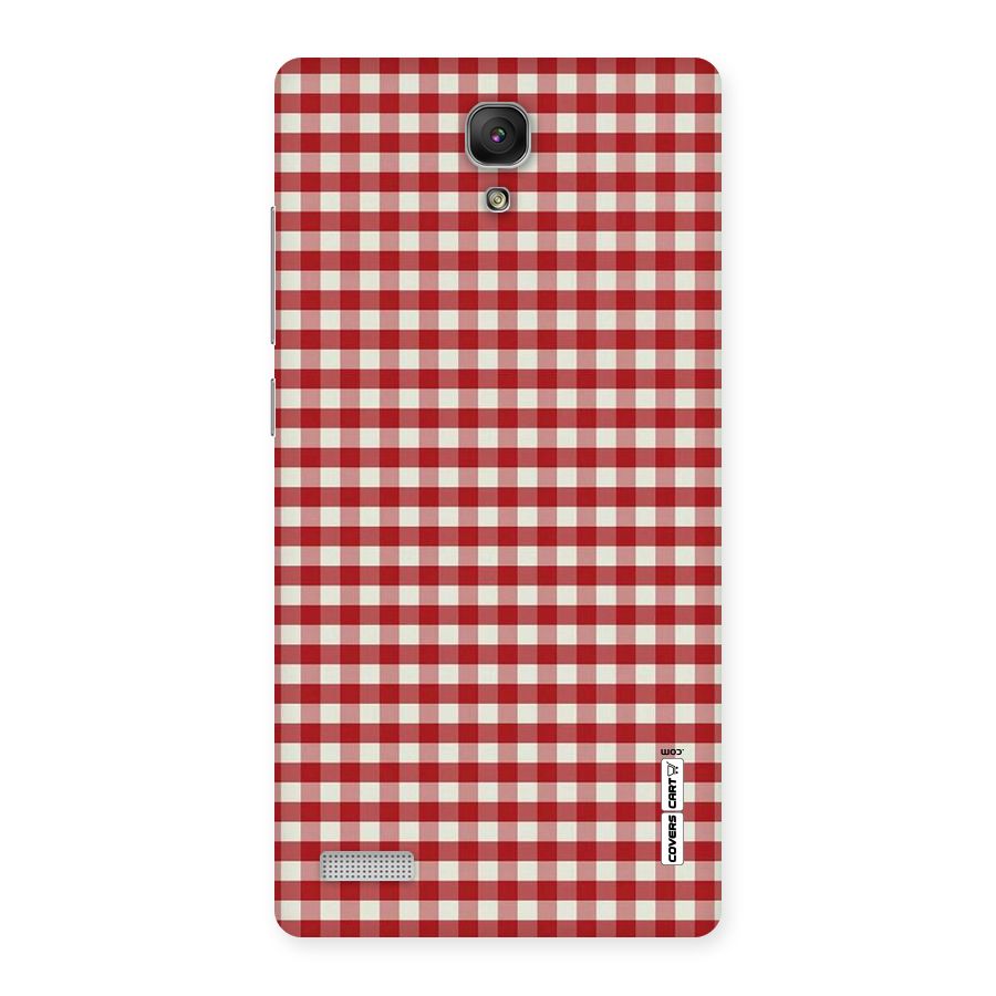 Red White Check Back Case for Redmi Note