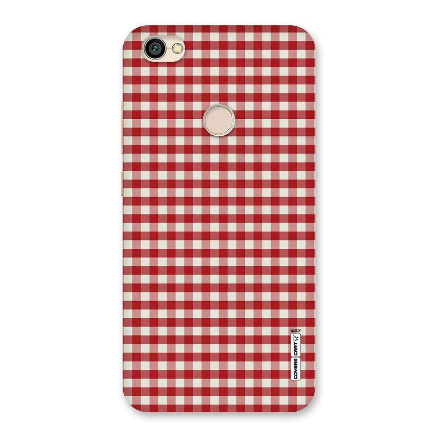Red White Check Back Case for Redmi Y1 2017