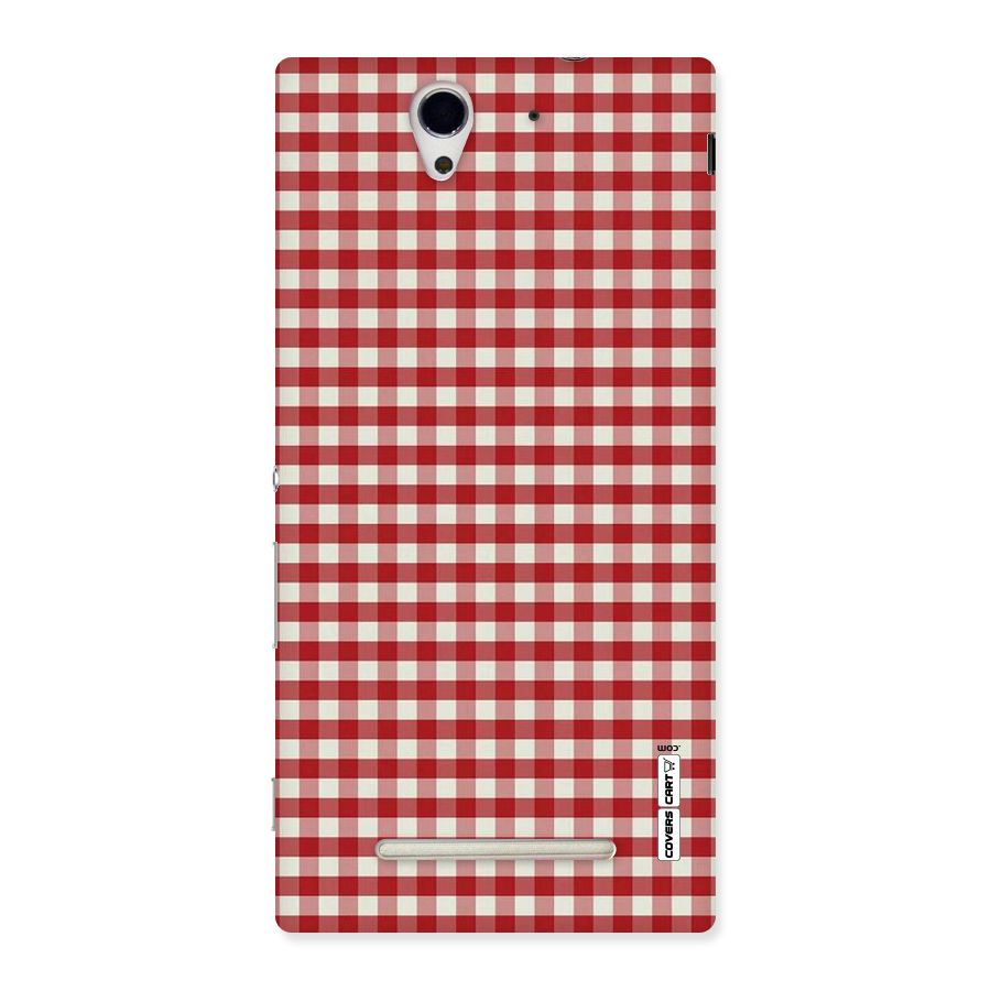 Red White Check Back Case for Sony Xperia C3