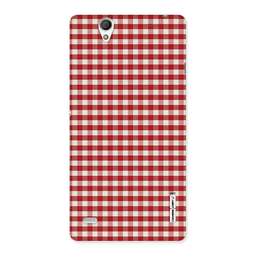 Red White Check Back Case for Sony Xperia C4