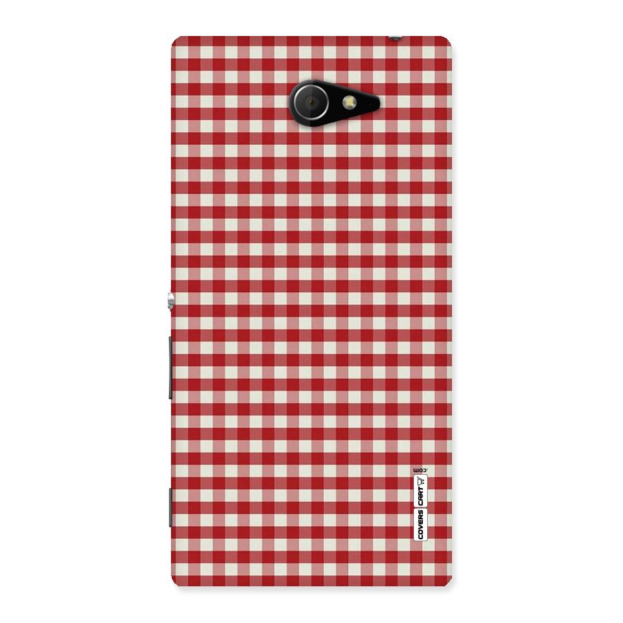 Red White Check Back Case for Sony Xperia M2