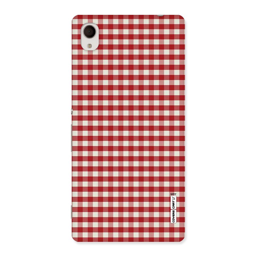 Red White Check Back Case for Sony Xperia M4
