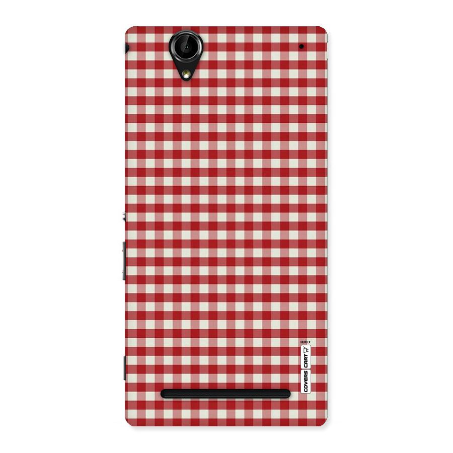 Red White Check Back Case for Sony Xperia T2