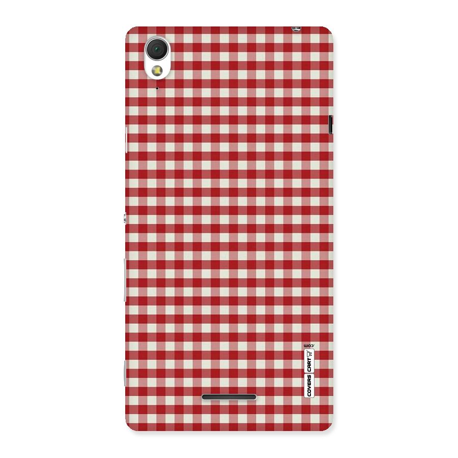 Red White Check Back Case for Sony Xperia T3