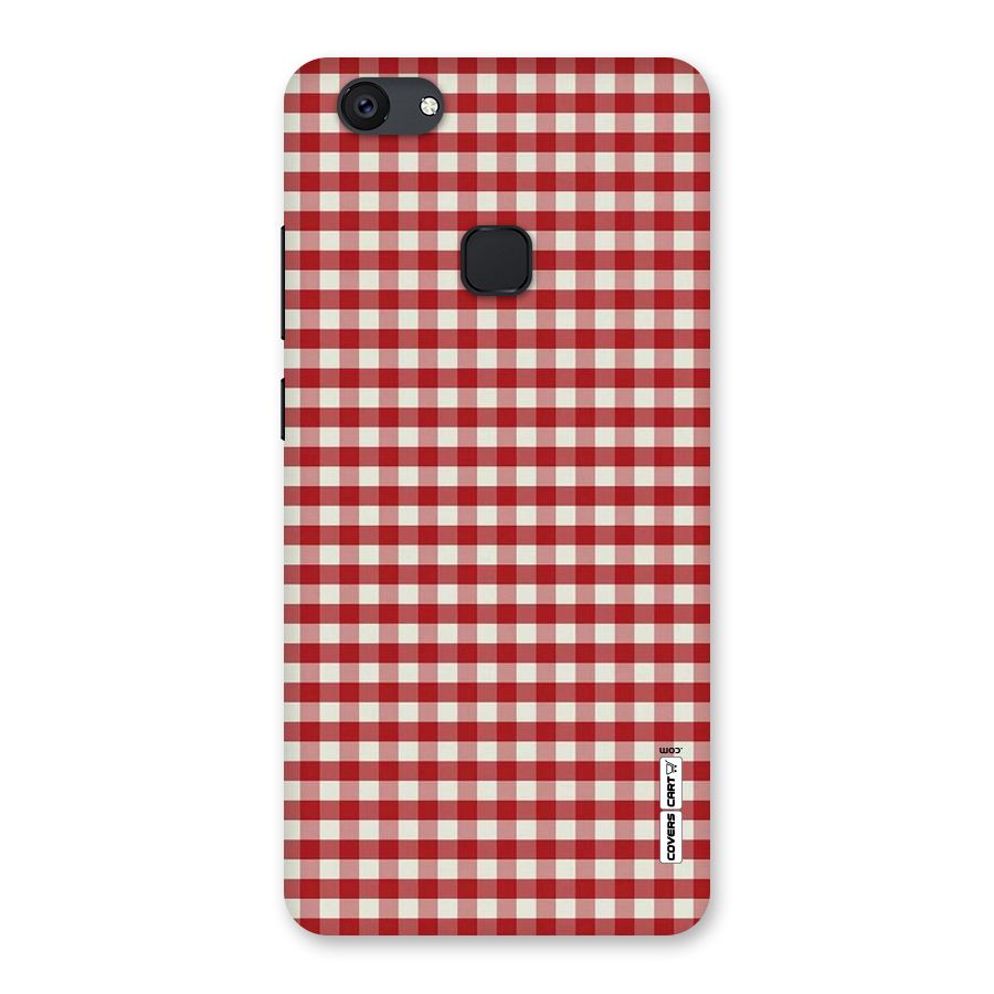 Red White Check Back Case for Vivo V7 Plus